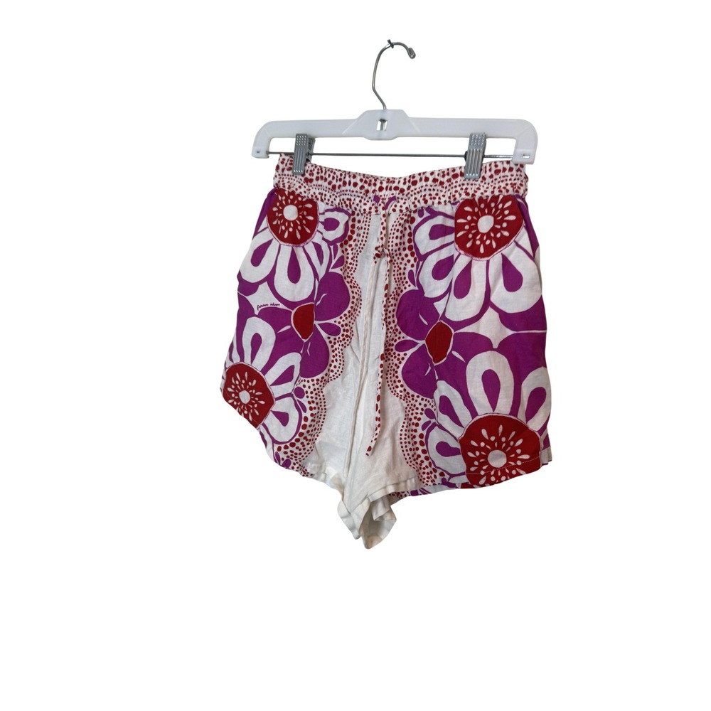 FARM Rio Shorts Womens Small Multicolor Floral Elastic Waist Drawstring Summer